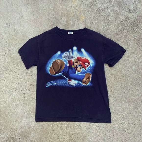 Vintage Y2K Nintendo Dance Dance Revolution DDR Mario Mix Promo Black T-Shirt - Picture 1 of 4